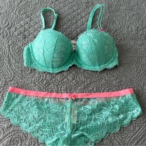 PINK Victoria’s Secret push up bra and matching cheeky panty